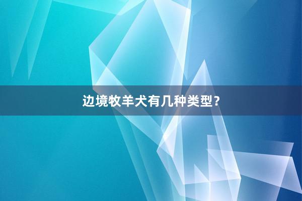边境牧羊犬有几种类型？